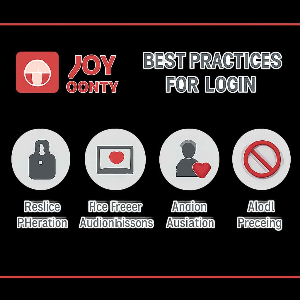 An educational diagram outlining best practices for Joy Rummy login.
