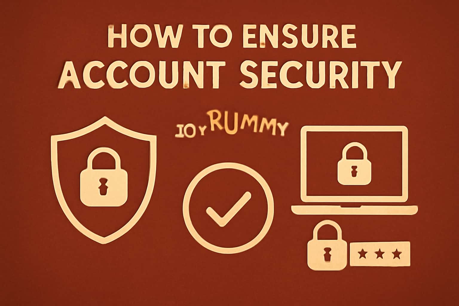 An educational scene illustrating account security measures for Joy Rummy.