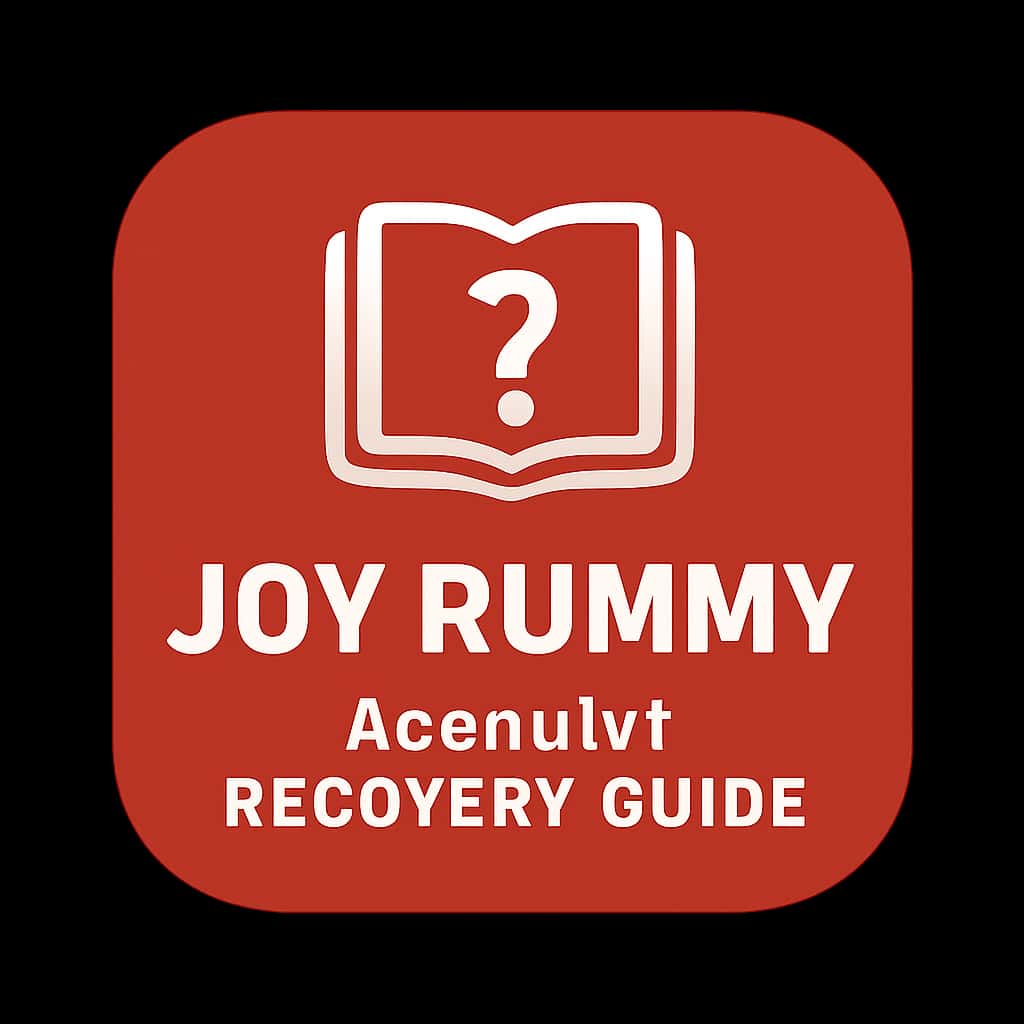 A badge icon depicting the Joy Rummy Account Recovery Guide.