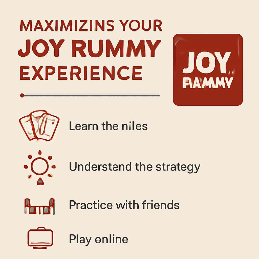 An educational diagram outlining effective strategies for maximizing Joy Rummy.