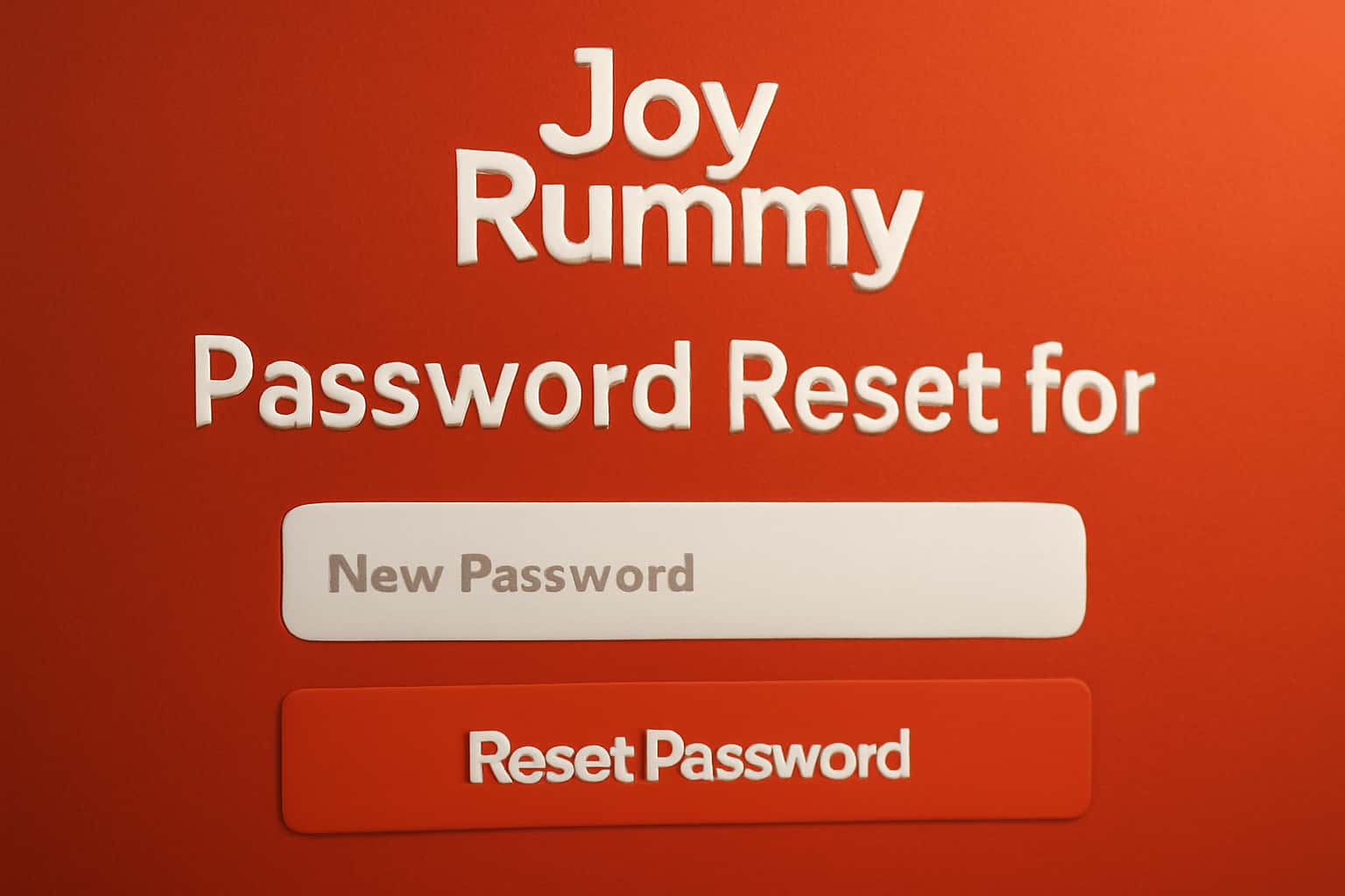 An informational graphic illustrating the password reset process for Joy Rummy.