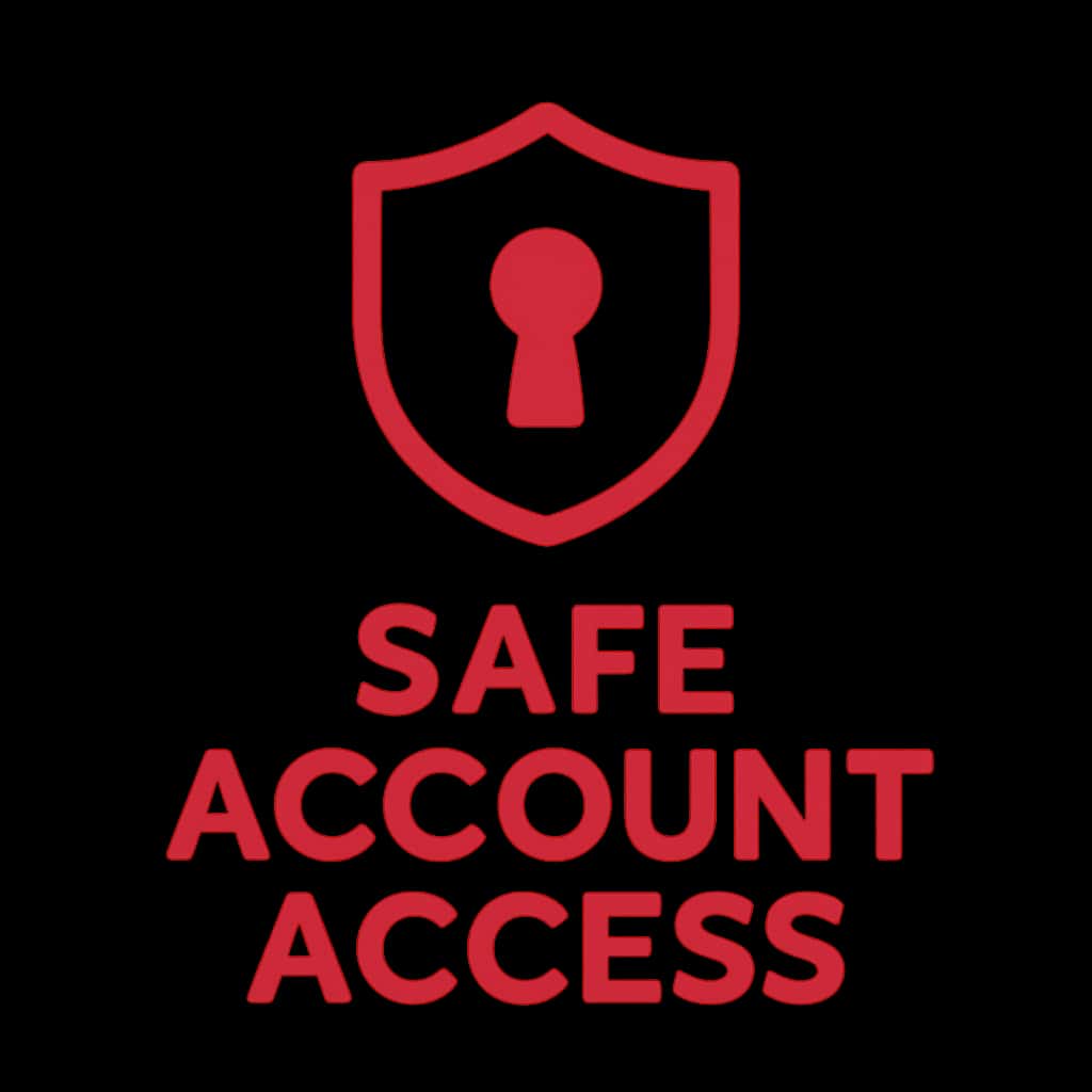 A minimalistic badge representing Safe Joy Rummy Account Access.
